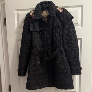Burberry Black Quilted Trench Coat